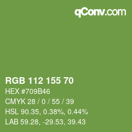 颜色代码: RGB 112 155 70 | qconv.com