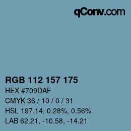 Farbcode: RGB 112 157 175 | qconv.com