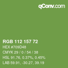 Color code: RGB 112 157 72 | qconv.com