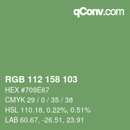 颜色代码: RGB 112 158 103 | qconv.com
