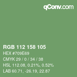 颜色代码: RGB 112 158 105 | qconv.com