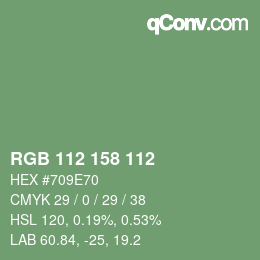 カラーコード: RGB 112 158 112 | qconv.com