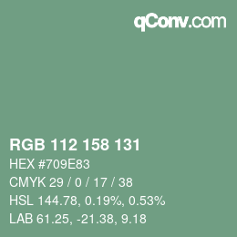 颜色代码: RGB 112 158 131 | qconv.com