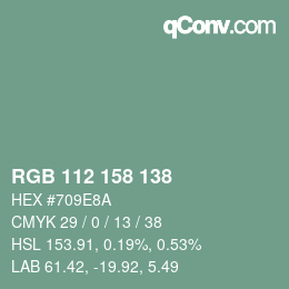 Color code: RGB 112 158 138 | qconv.com