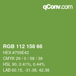 颜色代码: RGB 112 158 66 | qconv.com