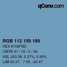 Farbcode: RGB 112 159 189 | qconv.com