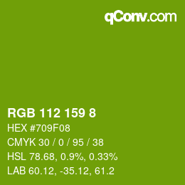 Color code: RGB 112 159 8 | qconv.com