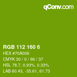 Color code: RGB 112 160 6 | qconv.com