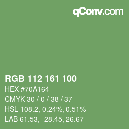 Color code: RGB 112 161 100 | qconv.com
