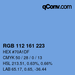 カラーコード: RGB 112 161 223 | qconv.com