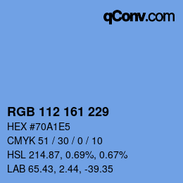 カラーコード: RGB 112 161 229 | qconv.com