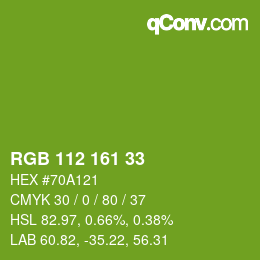 Color code: RGB 112 161 33 | qconv.com