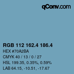 カラーコード: RGB 112 162.4 186.4 | qconv.com