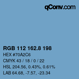 Color code: RGB 112 162.8 198 | qconv.com