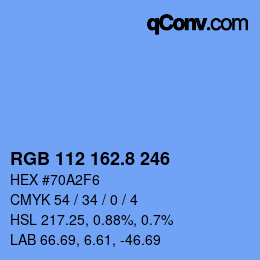Color code: RGB 112 162.8 246 | qconv.com