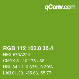 カラーコード: RGB 112 162.8 36.4 | qconv.com
