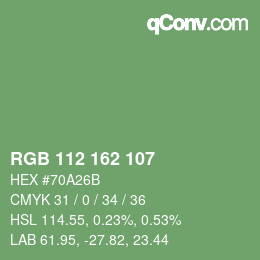 Color code: RGB 112 162 107 | qconv.com