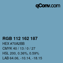 Color code: RGB 112 162 187 | qconv.com