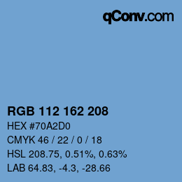Color code: RGB 112 162 208 | qconv.com
