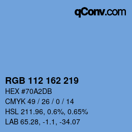 カラーコード: RGB 112 162 219 | qconv.com
