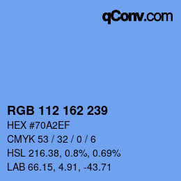 Color code: RGB 112 162 239 | qconv.com