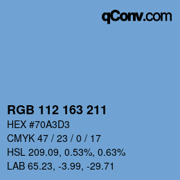 Color code: RGB 112 163 211 | qconv.com