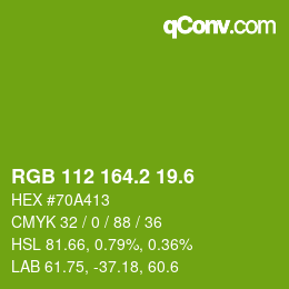カラーコード: RGB 112 164.2 19.6 | qconv.com