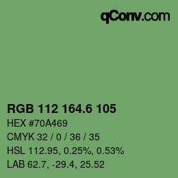 カラーコード: RGB 112 164.6 105 | qconv.com