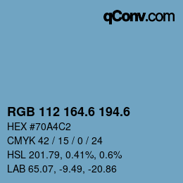 カラーコード: RGB 112 164.6 194.6 | qconv.com