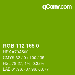 Color code: RGB 112 165 0 | qconv.com