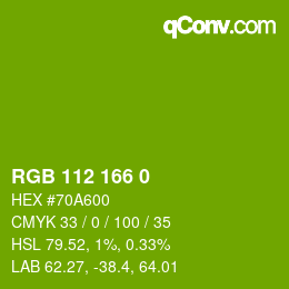 Color code: RGB 112 166 0 | qconv.com