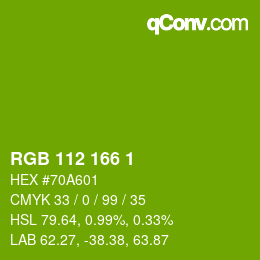 カラーコード: RGB 112 166 1 | qconv.com