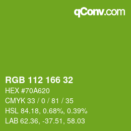 Color code: RGB 112 166 32 | qconv.com