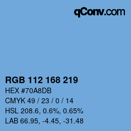 カラーコード: RGB 112 168 219 | qconv.com