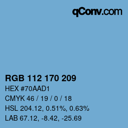 Color code: RGB 112 170 209 | qconv.com