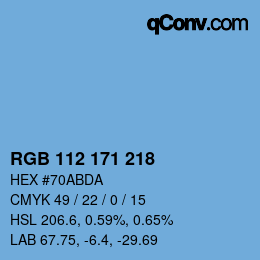 Color code: RGB 112 171 218 | qconv.com