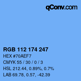 Color code: RGB 112 174 247 | qconv.com