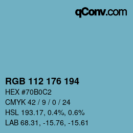 Farbcode: RGB 112 176 194 | qconv.com