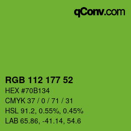 カラーコード: RGB 112 177 52 | qconv.com