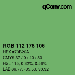 Color code: RGB 112 178 106 | qconv.com