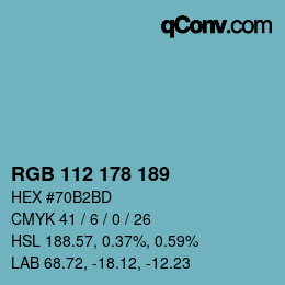 Color code: RGB 112 178 189 | qconv.com