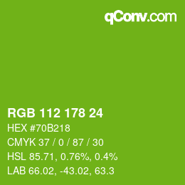 カラーコード: RGB 112 178 24 | qconv.com