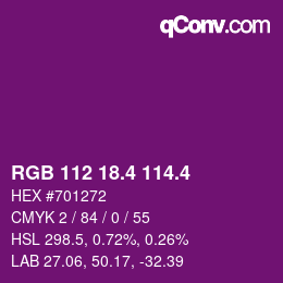 カラーコード: RGB 112 18.4 114.4 | qconv.com