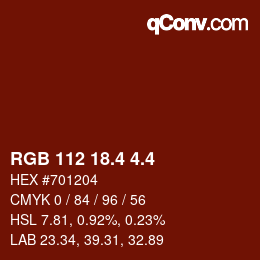 カラーコード: RGB 112 18.4 4.4 | qconv.com