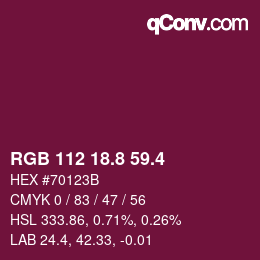 カラーコード: RGB 112 18.8 59.4 | qconv.com