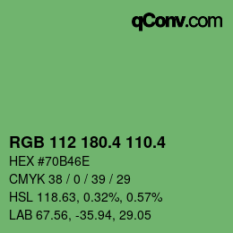 カラーコード: RGB 112 180.4 110.4 | qconv.com