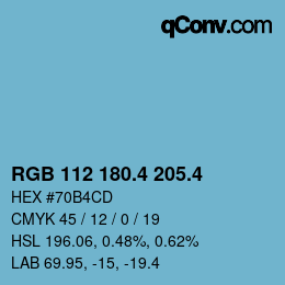 カラーコード: RGB 112 180.4 205.4 | qconv.com