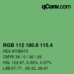 カラーコード: RGB 112 180.8 115.4 | qconv.com