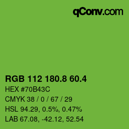 カラーコード: RGB 112 180.8 60.4 | qconv.com