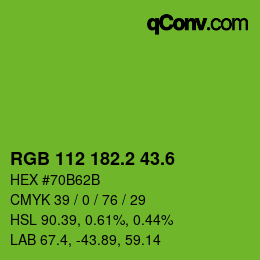 カラーコード: RGB 112 182.2 43.6 | qconv.com
